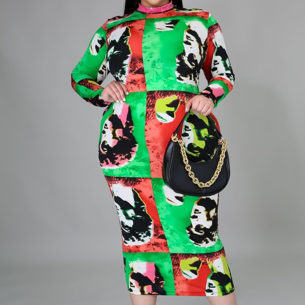 Long sleeve portrait dress